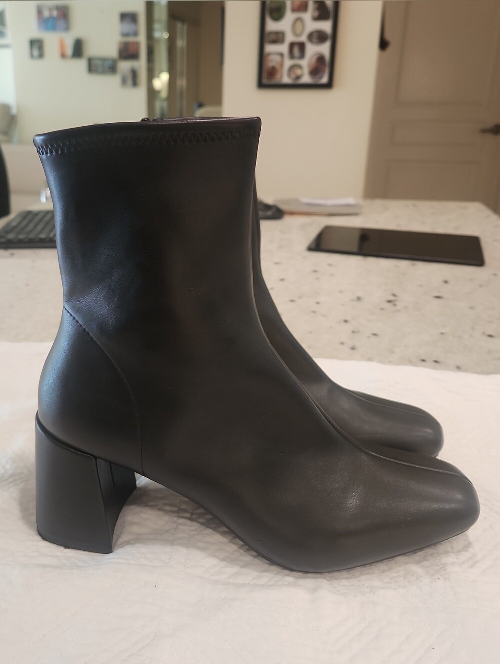 Target Black Faux Leather Block Heel Ankle Booties